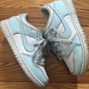 Nike Blue and White Sneakers Dunk Low Silhouette